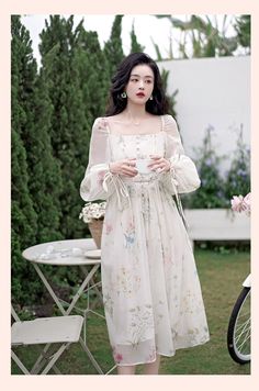 This Dainty-floral dress from Deer Doll is designed to make you feel like a modern-day princess. Crafted from soft and lightweight chiffon, its intricate floral print detailing, alluring princess waistline, buttons through front, and long puff sleeves with elasticated off-shoulder will instantly enhance any occasion this Spring season, from tea parties to dates. An enchanting floral piece that exudes the ultimate princess elegance.Size: SBust: 84cmWaist: 68cmLength: 113cm Size: MBust: 88cmWaist: Fairycore Princess, Royalcore Aesthetic, Deer Doll, Custom Made Clothing, Long Puff Sleeves, Beauty Expert, Save The Planet, Spring Season, Fashion Trend