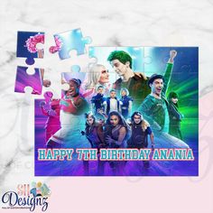 a birthday card with the name happy 7th birthday anana and images of people on it