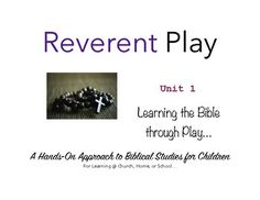 the front cover of a book with an image of beads on it and text that reads, revent play unit 1 learning the bible through play