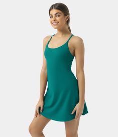 Discover Women’s Softlyzero™ Plush Backless Active Dress at Halara, Crowd-Approved Affordable Choices Made For What Moves You. Quetzal Green, Workout Dress, Ballet Dance Dress, Active Dress, Salsa Dress, Golf Dresses, Athletic Dress, Bleach Wash, Sport Dress