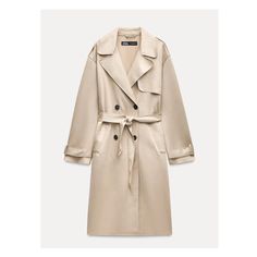 Double-breasted lapel collar trench coat. Long sleeves with epaulettes and belted cuffs. Front pockets. Self belt. Front double breasted button closure.