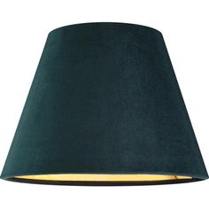 a dark green lamp shade on a white background