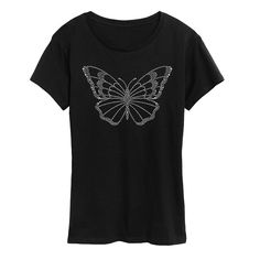 She will love showing off her style in this Women's Rhinestone Butterfly Graphic Tee. FEATURES Short sleeves CrewneckFABRIC & CARE Solid Colors: Cotton ; Heather Colors: Cotton/Polyester Machine wash Imported Size: Small. Color: Black. Gender: female. Age Group: kids. Black Glitter Stretch Top, Trendy Black T-shirt With Glitter Print, Black Stretch Top With Glitter, Black Glitter Short Sleeve T-shirt, Black Glitter T-shirt With Short Sleeves, Black Glitter Tops For Summer, Trendy Black Glitter Tops, Butterfly Graphic Tee, Glitter Butterfly