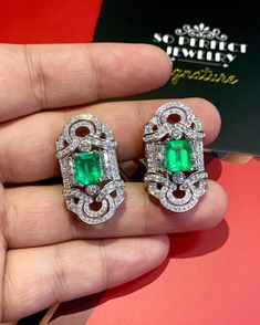 "IN STOCK! Ready for shipping! Free Worldwide ENJOY OUR WORRY-FREE SERVICE AND THE DAZZLING, GENUINE JEWELRY WE DESIGN AND HANDCRAFT WITH LOVE❤️ OMG, when our goldsmiths first showed me this paid of Huge and extremely gorgeous GLOWING GREEN, COLOMBIAN emerald earrings, I almost fainted as the sparkle and the beauty of this Ultra LUSTROUS & Transparent COLOMBIAN Emeralds are so stunning, especially when surrounded by 216 pieces of top-graded, sparkling, clean & white diamonds. Set in soli Luxury Green Diamond Earrings Gift, Luxury Green Diamond Earrings For Gift, Luxury Oval Diamond Earrings For Gift, Elegant White Gold Jewelry With Certificate Of Authenticity, Gia Certified Luxury Diamond Earrings For Gift, Gia Certified Luxury Diamond Earrings Gift, Luxury Aaa Quality Diamond Earrings As Gift, Luxury Emerald Earrings For Anniversary, White Gold Earrings Studs