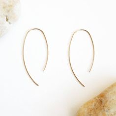 Gold Oval Hook Earrings, Geometric Threader Earrings, Hoop Earrings, 14K Gold Filled Wire Earrings Minimalist Small Hoop Threader Earrings, Minimalist 14k Gold Filled Hoop Earrings, Modern Hoop Earrings With French Hook, Minimalist Hoop Threader Earrings, Simple Everyday Drop Threader Earrings, Simple Everyday Threader Earrings, Minimalist 14k Gold Filled Threader Earrings, Dainty Oval Earrings For Everyday, Modern Handmade Wrap Earrings