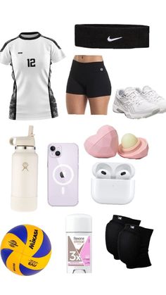 the contents of a woman's athletic outfit are shown