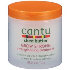 Cantu Shea Butter Grow Strong Strengthening Treatment 6 oz. Jar, Multicolor Cantu Hair Products, Wild Growth Hair Oil, Shea Butter Hair, Coconut Oil Hair Mask, Oil Light, Scalp Oil, Fruit Water, Coconut Oil Hair, Hair Product