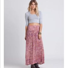 Billabong How Sincere Maxi Skirt Size Small. Elastic Waist, All Over Print. Pink Bohemian Mini Skirt, Bohemian Pink Beach Skirt, Pink Tiered Skirt Bottoms For Festival, Pink Fitted Maxi Skirt With Elastic Waistband, Fitted Pink Maxi Skirt With Elastic Waistband, Pink Flowy Maxi Skirt For Beach, Pink Bohemian Tiered Skirt, Bohemian Pink Tiered Skirt, Pink Beach Skirt With Elastic Waistband