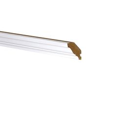 an image of a white light fixture with brown trim