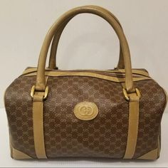 Gucci Vintage Authentic Boston Bag In Good Pre-Loved Condition, Lots Of Life Left Coated Canvas, Leather Material Measures: 8.5” X 6.5” X 10.5” Gucci Boston Bag Brown, Bags Gucci, Gucci Vintage, Boston Bag, Gucci Bags, Louis Vuitton Speedy Bag, Canvas Leather, Leather Material, Vintage Gucci