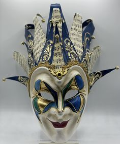 a mask with musical notes on it