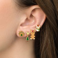 Who else is ready for a holly jolly holiday? Our Disney Home For the Holidays Earring Set will help you spread Christmas cheer every time you wear them! This set features a Mickey Christmas tree, gingerbread house, gingerbread and snowman. These are the perfect way to add a touch of Disney magic to your Christmas season! Mickey Christmas Tree, Tree Gingerbread House, Christmas Tree Gingerbread, Mickey Christmas, Jolly Holiday, Home For The Holidays, Disney Home, Holiday Earring, Jewelry Companies