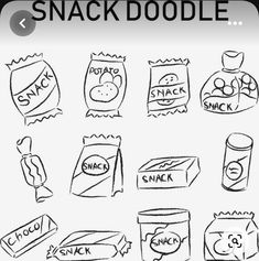 a drawing of some snacks on a cell phone