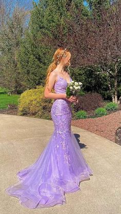 Lavender Prom Dresses, Prom Dress With Train, Prom Hairstyle, Mermaid Prom Dresses Lace, Purple Prom, Prom Dresses Long Lace, Dream Prom, Prom Dress Long, Mermaid Prom Dress