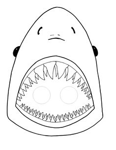 a drawing of a shark face with teeth