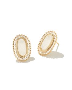 Kendra Scott Baguette Ellie Stud Earrings Gold Iridescent Drusy-Earrings-Kendra Scott-E1990GLD, Max Retail-The Twisted Chandelier Gold Stud Earrings, Kendra Scott Jewelry, Gold Stud, A Rock, Elegant Earrings, Gold Earrings Studs, Gold Studs, Silver Earrings Studs, Kendra Scott