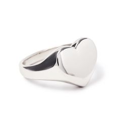 Bold heart signet rings makes quite the statement. Add Sterling Silver Heart Height 0.5in(13mm), Width 0.6in(14mm) Band width 0.12in(3mm) #R142-S Knots Jewelry, Heart Signet Ring, Jewelry Gift Guide, Moms Bracelet, Choker Pendant, Signet Rings, Studded Necklace, Gold Statement Ring, Tragus Earrings