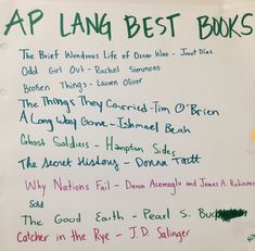 a white sign with writing on it that says app lang best books