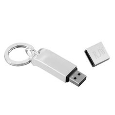 a usb keychain with the initials r t m on it and a metal clip