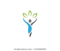 a person holding leaves in their hands logo