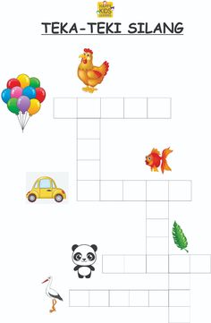 a crossword puzzle with animals and balloons