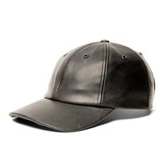 Six panel lambskin leather ballcap. Shell: 100% Leather Lining: 100% Polyester Made in Canada Washing Instructions: Leather Clean Only Crown Cap, Luxury Hats, Ivy Cap, Aviator Hat, Leather Hats, Fur Hat, Leather Cleaning, Earmuffs, Medium Brown