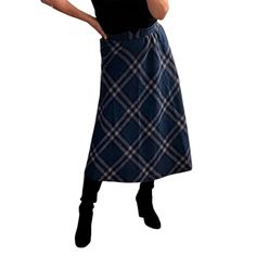 The Trendiest Fall Skirts 2024 Are An A-Style Full Skirt Vintage Pendleton Usa Navy Blue Black Plaid Full Maxi Wool High Waist Skirt Size 12 Fits Like A 6 Waist 26 Length 32 Trendy Fall, Fall Skirts, Black Plaid, Full Skirt, Vintage Skirt, Size 12, Blue Black, High Waisted Skirt, Womens Skirt