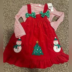 Brand New, Never Worn, Tags Still Attached. Toddler Girl Christmas Themed Dress In Size 24 Months. This Ended On Being Too Big For My Daughter So She Didn’t Get To Wear It Festive Cotton Holiday Dress For Christmas, Festive Cotton Holiday Dress, Cute Winter Holiday Dress For Dress-up Occasions, Playful Long Sleeve Christmas Dress, Cotton Holiday Dress For Festive Occasions, Cute Holiday Dress For Winter, White Festive Holiday Dress For Christmas, White Festive Christmas Holiday Dress, Festive White Christmas Holiday Dress