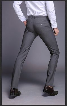 Material: Spandex, Cotton • Length: Full Length • Style: Flat, Straight, Formal • Decoration: None • Type: Full Length, Zipper Fly, Mid, Skinny, Jersey • Waist Size(In Inches): 2.3-3.1 Slim Stretch Bottoms For Workwear, Fitted Elastane Dress Pants For Summer, Spring Stretch Business Casual Bottoms, Spring Fitted Gray Dress Pants, Fitted Gray Business Pants, Fitted Gray Bottoms For Business Casual, Slim Stretch Pants, Slim Stretch Bottoms For Summer, Slim Stretch Summer Bottoms