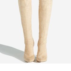 Brand New , Size Listed Is A 12 But It’s Runs Small So It Feels Like A Size 11. Soft Suede Like Material. Beige High Heel Knee-high Boots For Spring, Knee-high Suede Boots For Spring, Tall Suede Boots For Spring, Tall Shaft Suede Boots For Spring, Beige Fitted Knee-high Heels, Fitted Beige Suede Boots, Fitted Beige Knee-high Heels, Chic Beige Suede Knee-high Boots, Beige Knee-high Heels For Fall