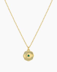 Our Birthstone Coin Necklace is the perfect way to add personal meaning to your necklace layer. Crafted with colorful stones and a gold-plated finish, you can choose your birthstone or favorite color for a unique and stylish look. A great gift for yourself or someone special. Birthstone Coin Necklace in Gold/Green Agate - May, Women's by gorjana Gold-plated Birthstone Necklace With Gemstones, Gold Necklace With May Birthstone Gemstone, Gold Necklaces With May Birthstone Natural Stones, Gold Gemstone Necklace For May Birthstone, Yellow Gold Necklaces With May Birthstone Natural Stones, Yellow Gold Necklaces With May Birthstone, Yellow Gold Necklace With May Birthstone Natural Stones, Yellow Gold Necklace With Natural Stones For May Birthstone, Gold Plated Necklaces For May Birthstone