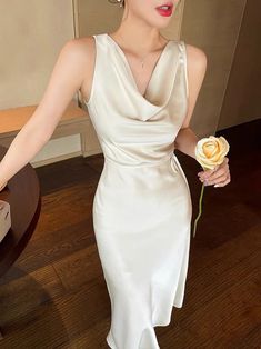 Ivory Dress Midi Dress Bridesmaid Dresses Silk Dress | Etsy Elegant V-neck Slip Dress For Wedding, Elegant Beige Maxi Dress For Banquet, Elegant Beige V-neck Slip Dress, Elegant Beige Dress For Banquet, Beige Satin Dress For Banquet, Elegant Fitted Silk Bridesmaid Dress, Elegant Silk V-neck Bridesmaid Dress, Elegant V-neck Silk Bridesmaid Dress, Elegant Sleeveless Champagne Dress