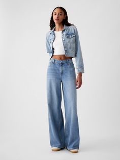 Mid Rise UltraSoft Baggy Jeans Style Wide Leg Jeans, Baggy Jeans Outfit, Baggy Jean, Jeans Look, Bdg Jeans, Winter Jeans, Wide Jeans, Break In, Women Denim Jeans