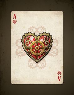 a playing card with a heart on it