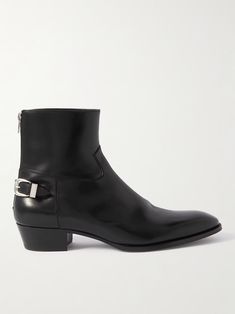 Shop CELINE HOMME Drugstore Buckled Leather Ankle Boots, Explore the latest in-season CELINE HOMME collection today on MR PORTER Formal Chelsea Ankle Boots With Buckle Closure, Formal Chelsea Ankle Boots With Buckle, Formal Chelsea Boots With Buckle Closure, Leather Chelsea Boots With Buckle For Formal Occasions, Formal Leather Chelsea Boots With Buckle Closure, Leather Moto Boots With Buckle Closure For Business, Calf Leather Snip Toe Boots With Buckle, Black Leather Boots With Horsebit Detail, Luxury Business Boots With Buckle Closure