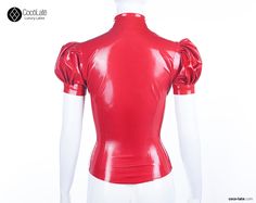 Eye catching latex blouse, it has fitted puffed sleeves, round collar and front popper fastening. Available in your choice of a variety of colors. Shown in plain red. If you choose made to measure option we will contact you, so you can provide your measurements. If you would like to order a standard size just specify size upon purchase. This item is made to order, if you need garments for specific time please, contact. Latex Shorts, Latex Top, Latex Skirt, Plain Red, Crop Top Bra, Men In Uniform, Puff Sleeve Blouse, Puffed Sleeves, Circle Skirt