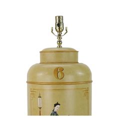 1970s Vintage English Export Chinoiserie Tea Caddy Lamp.There is another similar one (L221013_02, 2#) that would make them a pair. Tea Caddy, Chinoiserie, 1970s, Tea