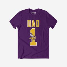 Minnesota Vikings Number 1 Dad T-Shirt FOCO S - FOCO.com Father's Day Fan Merchandise Crew Neck T-shirt, Casual T-shirt With Team Logo For Fan Events, Team-colored Cotton T-shirt For Fan Events, Throwback Crew Neck T-shirt For Game Day, Throwback Crew Neck T-shirt For Fan Gear, Throwback Team Name T-shirt For Fan Gear, Team-colored T-shirt With Letter Print For Fan Events, Throwback Team Name T-shirt For Sports, Throwback Team-colored T-shirt For Sports Events