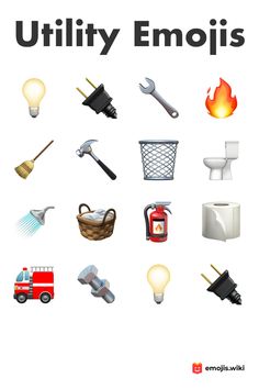 an image of utility emojis with the words utility emojis above it