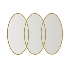 three oval mirrors on a white background