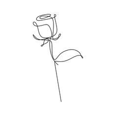 a single line drawing of a flower on a white background with the word love written in it