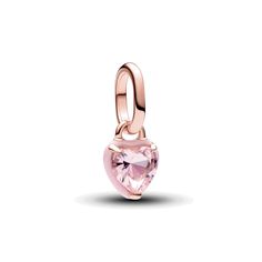 Love has no limits when you wear the Pandora ME Pink Chakra Heart Mini Dangle Charm. This 14k rose gold-plated charm features light pink hand-applied enamel and a pink heart-shaped man-made crystal at the center. The reverse side features a 14k rose gold-plated polished heart with grooved lines and cut-out detailing. A reminder that wild hearts can't be broken, this mini dangle charm brings a depth to your look, symbolizing that love - for yourself and others - always wins. Compatible with Pando Pink Chakra, Pandora Charms Pink, Pandora Me, Bday List, Aa Jewelry, Pandora Gold, Pink Charm, Wedding Day Jewelry, Rose Gold Charms