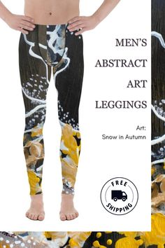 Stand out from the crowd and express your personality with our vibrant men's abstract art print leggings! These custom, one-of-a-kind leggings are perfect for adding a fashionable twist to your everyday attire or for wearing during workouts or yoga sessions. Whether it's a gift for him or a new addition to his wardrobe, these leggings make a stunning fashion statement. Follow Us and Shop Now to elevate your wardrobe game today! Stunning Fashion, Mens Leggings, Abstract Art Print, Yoga Fashion, Floral Leggings