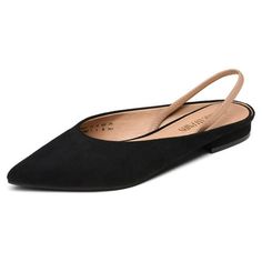 Dream Pairs Women's Ballet Flats Dressy Pointed Toe Slingback Flats Shoes DFA2111 BLACK/SUEDE Size 6.5. Easy to take on and off, not easy to slip off while walking Gender: female.  Age Group: adult. Women's Ballet Flats, Slingback Flats, Womens Ballet Flats, Flats Shoes, Casual Shoes Women, Black Suede, Ballet Flats, Gender Female, Shoes Flats