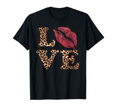 PRICES MAY VARY. Love Leopard Print Letters Red Lips Makes a cute pajama top or everyday tee to show your LOVE Matching couples apparel for Husband and Wife, boyfriend, girlfriend, fiancé, best friends to celebrate love and friendship! Lightweight, Classic fit, Double-needle sleeve and bottom hem Leopard Print Letters, Print Letters, Composite Toe Work Boots, Cute Pajamas, Casual Hoodie, Red Lips, Branded T Shirts, Leopard Print, Cotton Tshirt