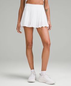 Lululemon Tennis Skirt, Athletic Skirts, Lululemon Skirt, White Pleated Skirt, High Rise Skirt, Pleated Tennis Skirt, Match Point, Dress Bra, Hem Skirt