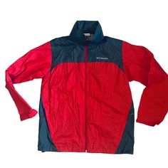 New Condition Smoke Free Red Hooded Outerwear For Outdoor, Red Hooded Track Jacket For Outdoor Activities, Hooded Red Nylon Outerwear, Red Hooded Nylon Outerwear, Red Nylon Outerwear For Outdoor, Red Winter Hiking Outerwear, Red Nylon Track Jacket For Outdoor Activities, Red Nylon Track Jacket For Outdoor, Red Sporty Windbreaker For Fall