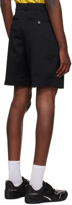 Polyester- and cotton-blend twill shorts. · Belt loops · Four-pocket styling · Zip-fly · Pleats at front · Logo embroidered at back Supplier color: Black Black Pleated Shorts, Twill Shorts, Pleated Shorts, Logo Embroidered, Cotton Blend, ? Logo, Black, Color