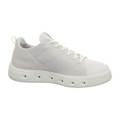 Step into style and comfort with the Ecco STREET 720 W Women's Sneakers. Perfect for young adults, these sleek white sneakers blend fashion and functionality. Crafted from high-quality materials, they ensure durability and support for all-day wear. Whether you're heading to a café or commuting to work, these shoes provide a versatile and chic look that pairs effortlessly with any outfit. Experience the perfect blend of style and practicality with these must-have sneakers! Casual Walking Shoes With Perforations For Streetwear, Sporty White Walking Shoes With Perforated Toe Box, White Low-top Walking Shoes With Perforations, Comfortable White Walking Shoes With Boost Midsole, White Low-top Breathable Walking Shoes, White Breathable Low-top Walking Shoes, Modern White Walking Shoes With Cushioned Footbed, Spring White Running Shoes With Perforated Toe Box, White High-top Walking Shoes For Light Sports