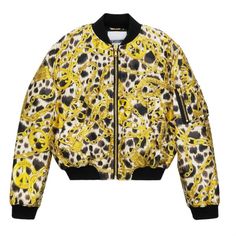 From The Jeremy Scott 2018 Collab With H&M X Moschino, This Is A Brand New With Tags, Size S, Silk Bomber. Luxury Spring Streetwear Outerwear, Luxury Spring Outerwear For Streetwear, Designer Streetwear Outerwear For Spring, Designer Spring Streetwear Outerwear, Designer Spring Outerwear With Graphic Print, Designer Winter Outerwear With Graphic Print, Designer Graphic Print Winter Outerwear, Burberry Quilted Jacket, Moschino Jacket